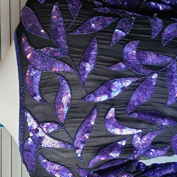 Vintage Black and Purple Sequin Top - Picture 10 of 12